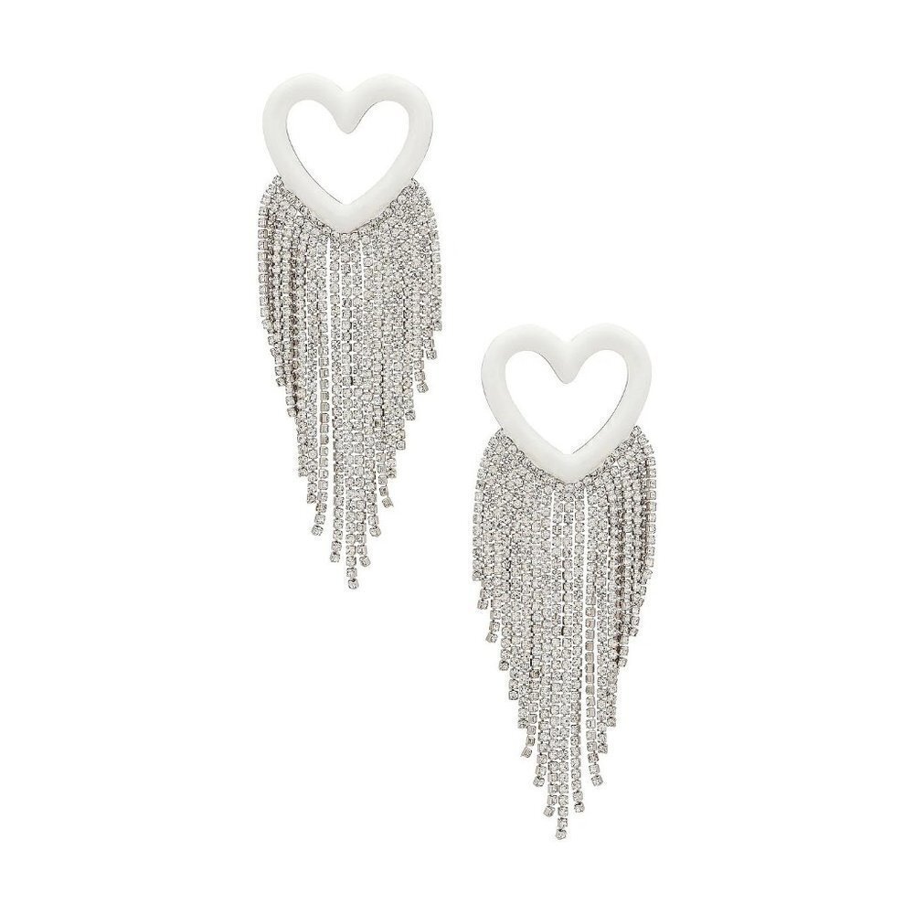 Emma Pills Enamel Sparkling Hearts White Gold Womens Size OS